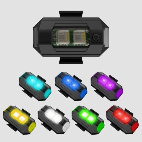 7 Colors LED With 3 Flashing / Helmet Exterior Night Signal Light With USB Rechargeable Cable Kit For Drone Flashing, Bike Bicycle (1 Piece)