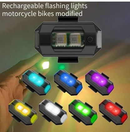 7 Colors LED With 3 Flashing / Helmet Exterior Night Signal Light With USB Rechargeable Cable Kit For Drone Flashing, Bike Bicycle (1 Piece)